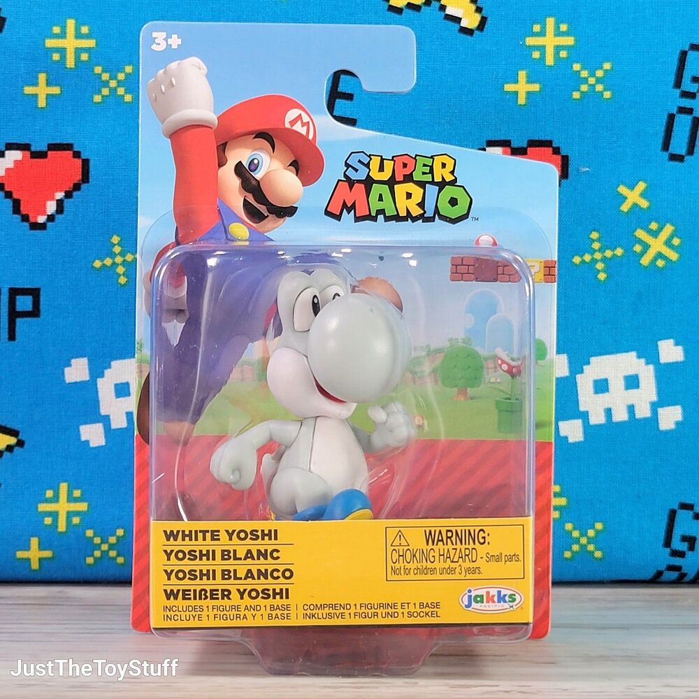 Super Mario Bros White Yoshi 2.5" Nintendo Collectible Action Figure New